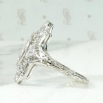 Gossamer Platinum Filigree Ring with Diamonds