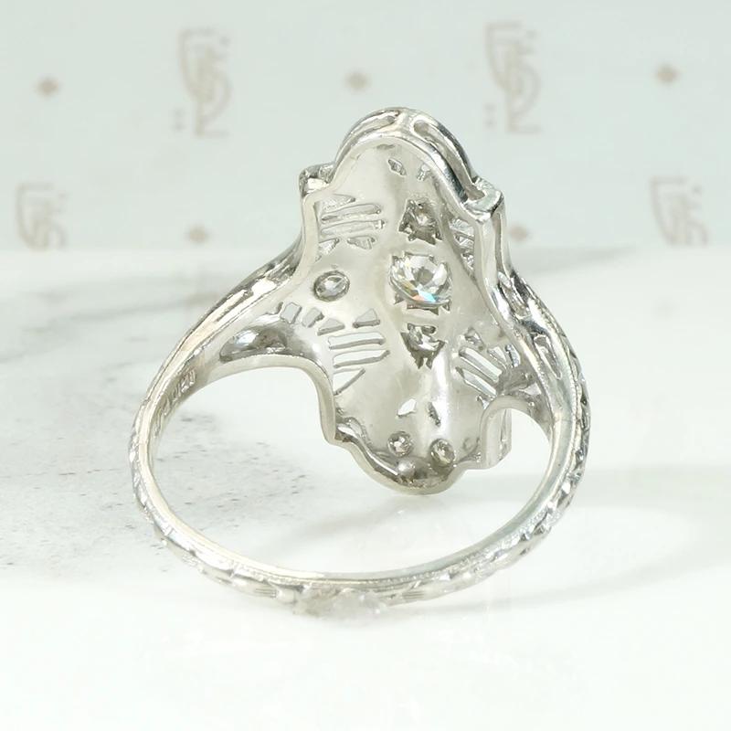 Gossamer Platinum Filigree Ring with Diamonds