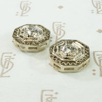 Art Deco Gold Filigree Diamond Studs