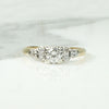 Mid Century Step-Side Diamond Engagement Ring