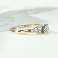 Mid Century Step-Side Diamond Engagement Ring