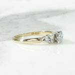 Mid Century Step-Side Diamond Engagement Ring