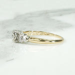 Mid Century Step-Side Diamond Engagement Ring