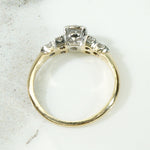 Mid Century Step-Side Diamond Engagement Ring