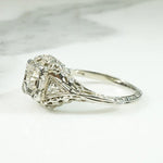 Floral Filigree Diamond Engagement Ring