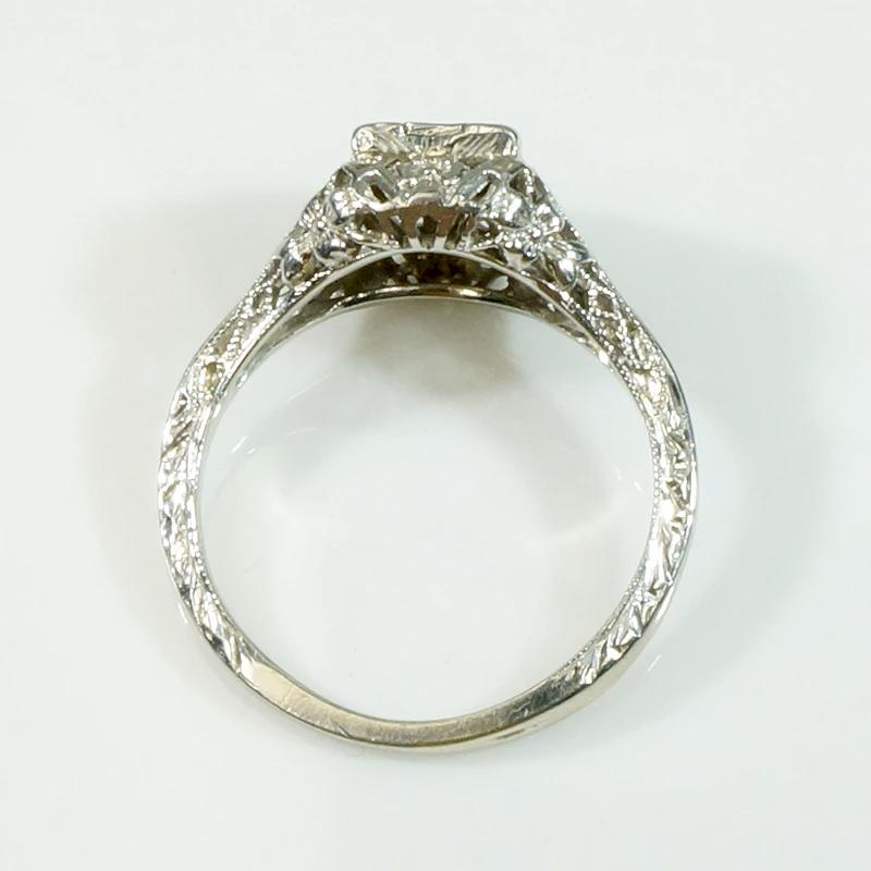 Floral Filigree Diamond Engagement Ring
