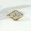 Deco Diamond Engagement Ring with Romantic Detail