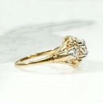 Deco Diamond Engagement Ring with Romantic Detail