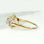 Deco Diamond Engagement Ring with Romantic Detail