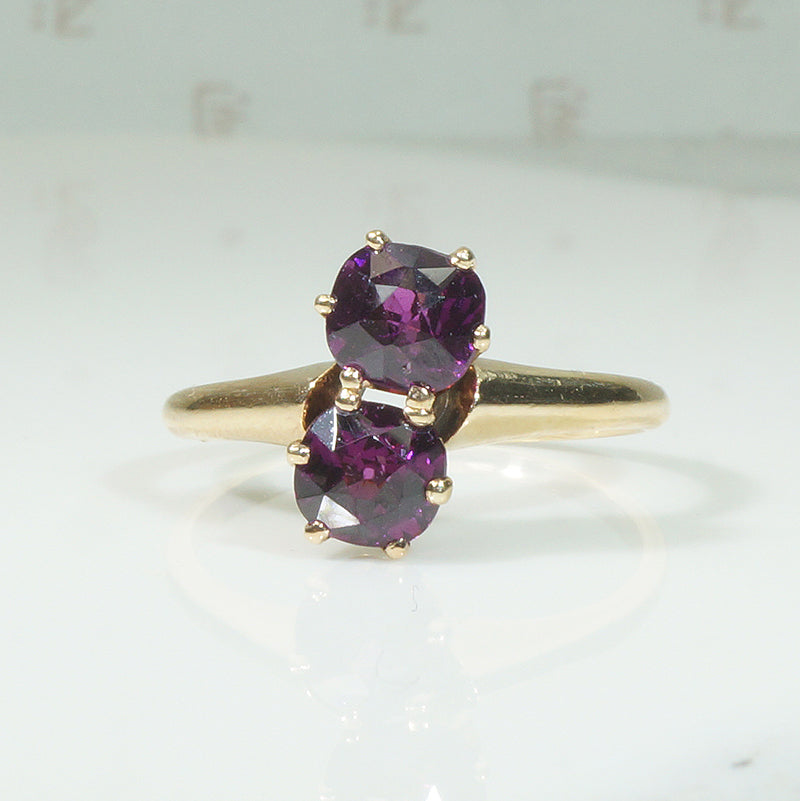Star Facet Garnet 19thc Ring
