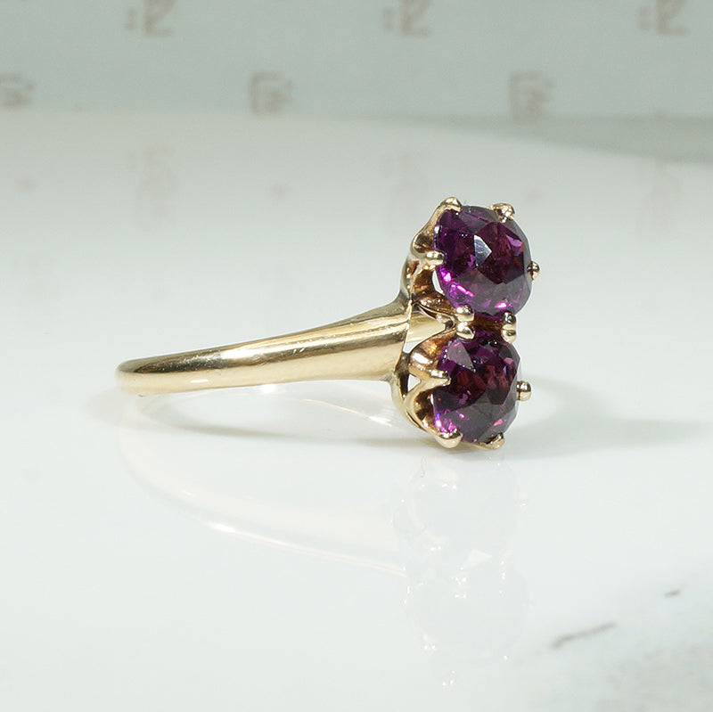 Star Facet Garnet 19thc Ring
