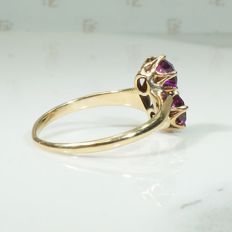 Star Facet Garnet 19thc Ring