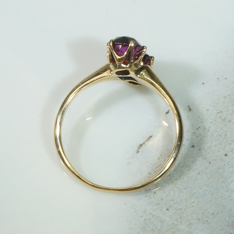 Star Facet Garnet 19thc Ring