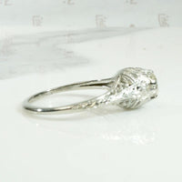 Glittering Filigree Diamond Solitaire Ring