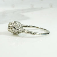 Glittering Filigree Diamond Solitaire Ring