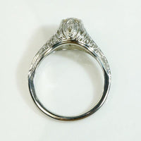 Glittering Filigree Diamond Solitaire Ring