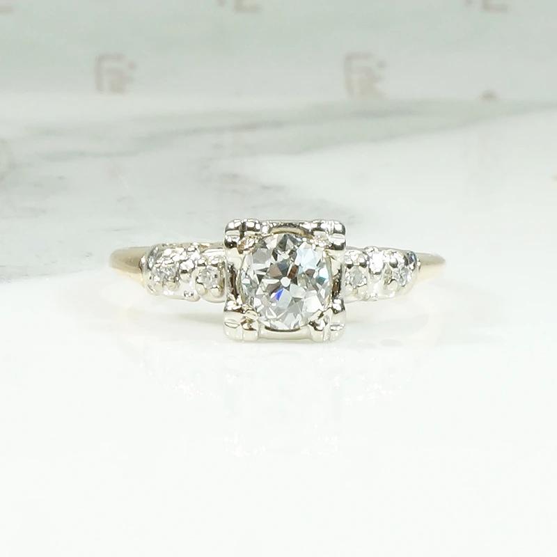Classic Two-Tone Engagement Ring with Pretty Diamond