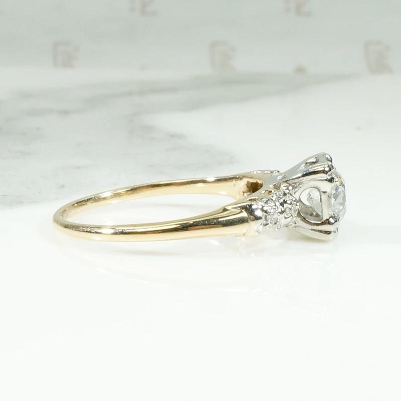 Classic Two-Tone Engagement Ring with Pretty Diamond