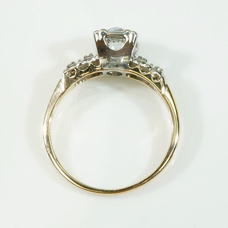 Classic Two-Tone Engagement Ring with Pretty Diamond