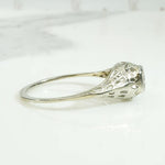 Floral Filigree Diamond Solitaire Engagement Ring