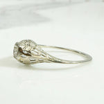 Floral Filigree Diamond Solitaire Engagement Ring