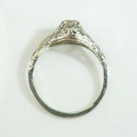 Floral Filigree Diamond Solitaire Engagement Ring