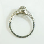 Floral Filigree Diamond Solitaire Engagement Ring