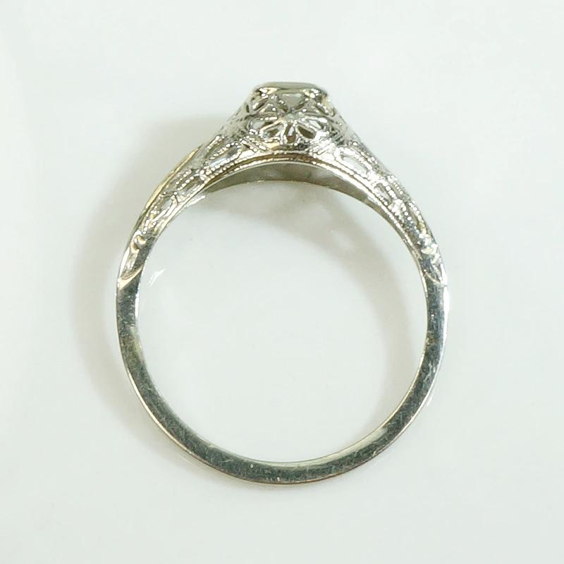 Floral Filigree Diamond Solitaire Engagement Ring