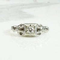 Sweet 1930s Diamond Buckle Engagement Ring
