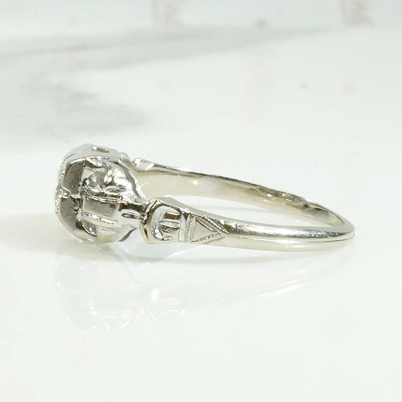 Sweet 1930s Diamond Buckle Engagement Ring