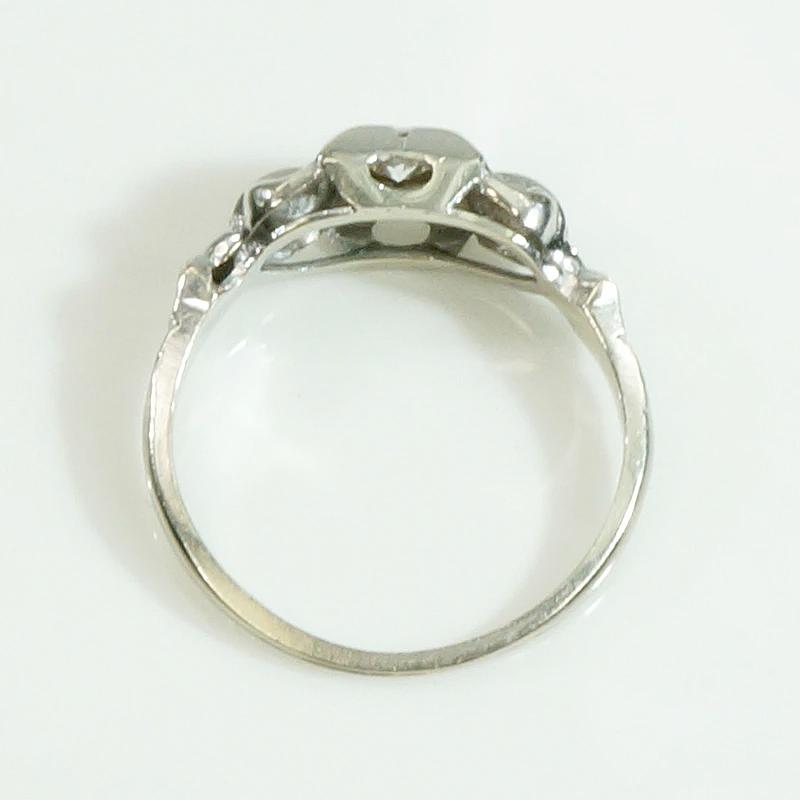 Sweet 1930s Diamond Buckle Engagement Ring