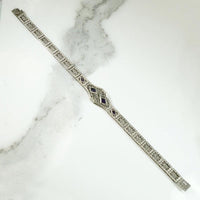 Silver Filigree Line Bracelet with Amethyst