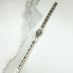 Silver Filigree Line Bracelet with Amethyst
