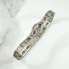 Silver Filigree Line Bracelet with Amethyst