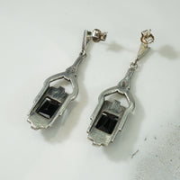 Onyx Sterling Marcasite Earrings