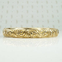 Edwardian Bangle with Lush Scrollwork
