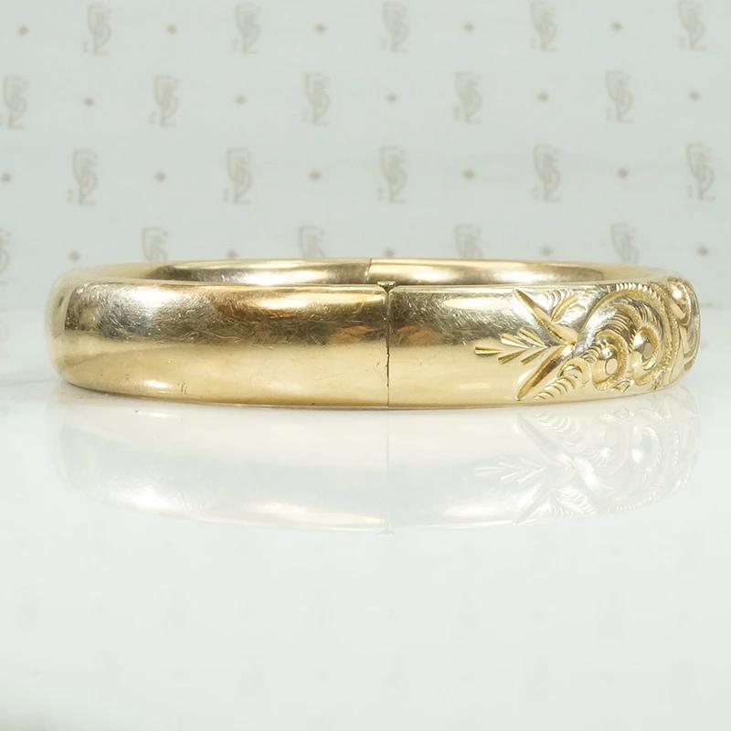 Edwardian Bangle with Lush Scrollwork