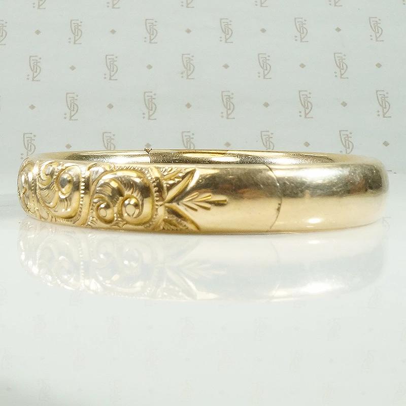 Edwardian Bangle with Lush Scrollwork