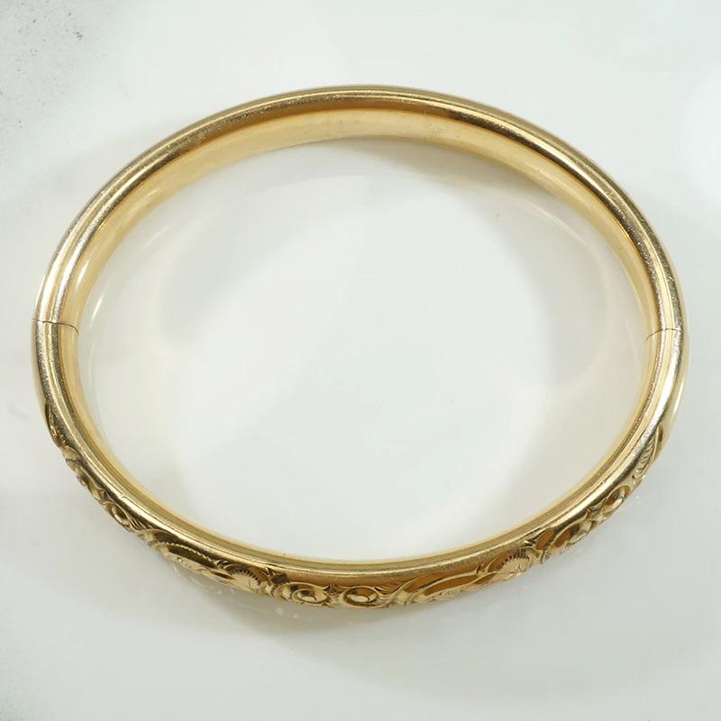 Edwardian Bangle with Lush Scrollwork