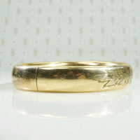 Floral Engraved Gold Filled Bangle Bracelet