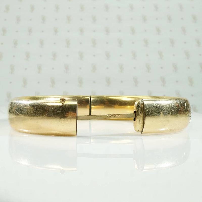 Floral Engraved Gold Filled Bangle Bracelet