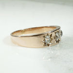 Handsome Old Mine Diamond Band in Rosy Gold