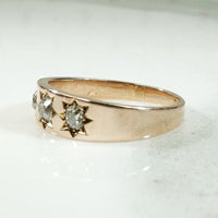 Handsome Old Mine Diamond Band in Rosy Gold