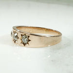 Handsome Old Mine Diamond Band in Rosy Gold