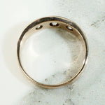Handsome Old Mine Diamond Band in Rosy Gold