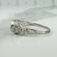 Art Deco White Gold Filigree Diamond Ring
