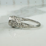 Art Deco White Gold Filigree Diamond Ring