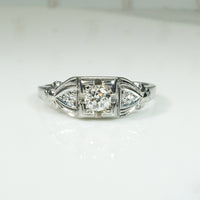 Beautiful 1930's White Gold Diamond Engagement Ring