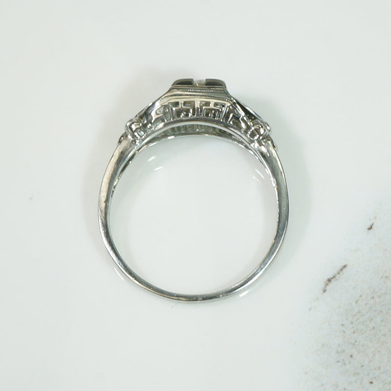 Beautiful 1930's White Gold Diamond Engagement Ring