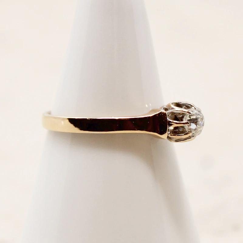 Edwardian Old Mine Diamond in 18k Engagement Ring